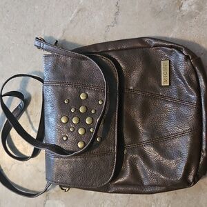 Miche Mya Chocolate Brown Faux Leather Small Crossbody Bag